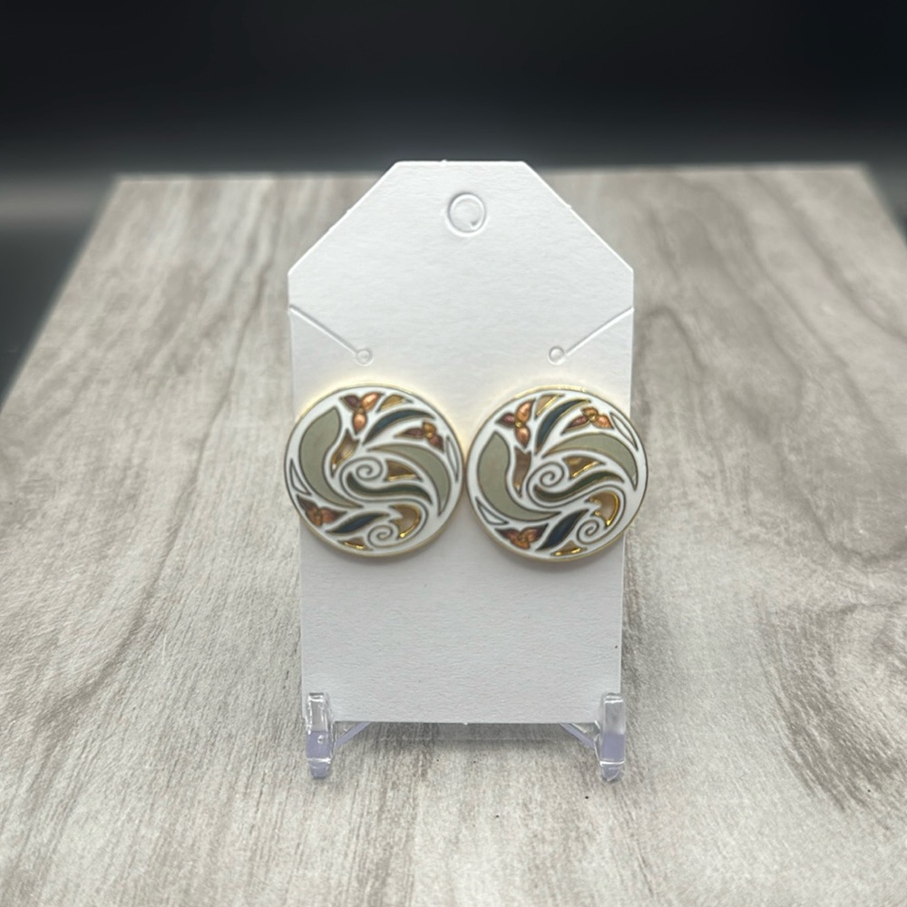 Circular Abstract Design Earrings